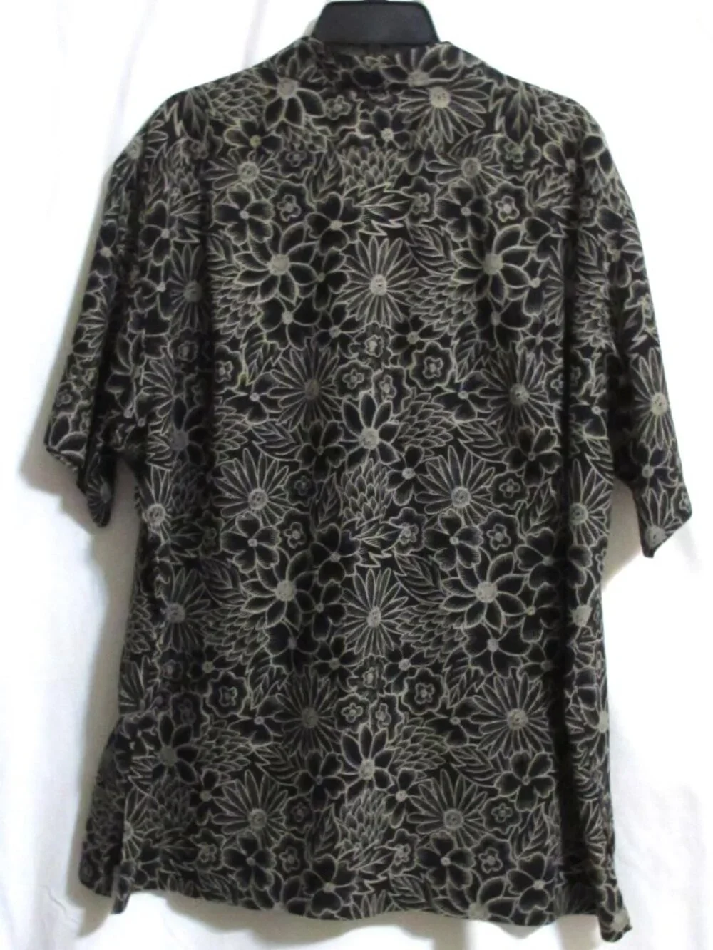 Men's RALPH LAUREN Black & Beige Floral Hawaiian Linen Short Sleeve Shirt XL - Picture 3 of 4